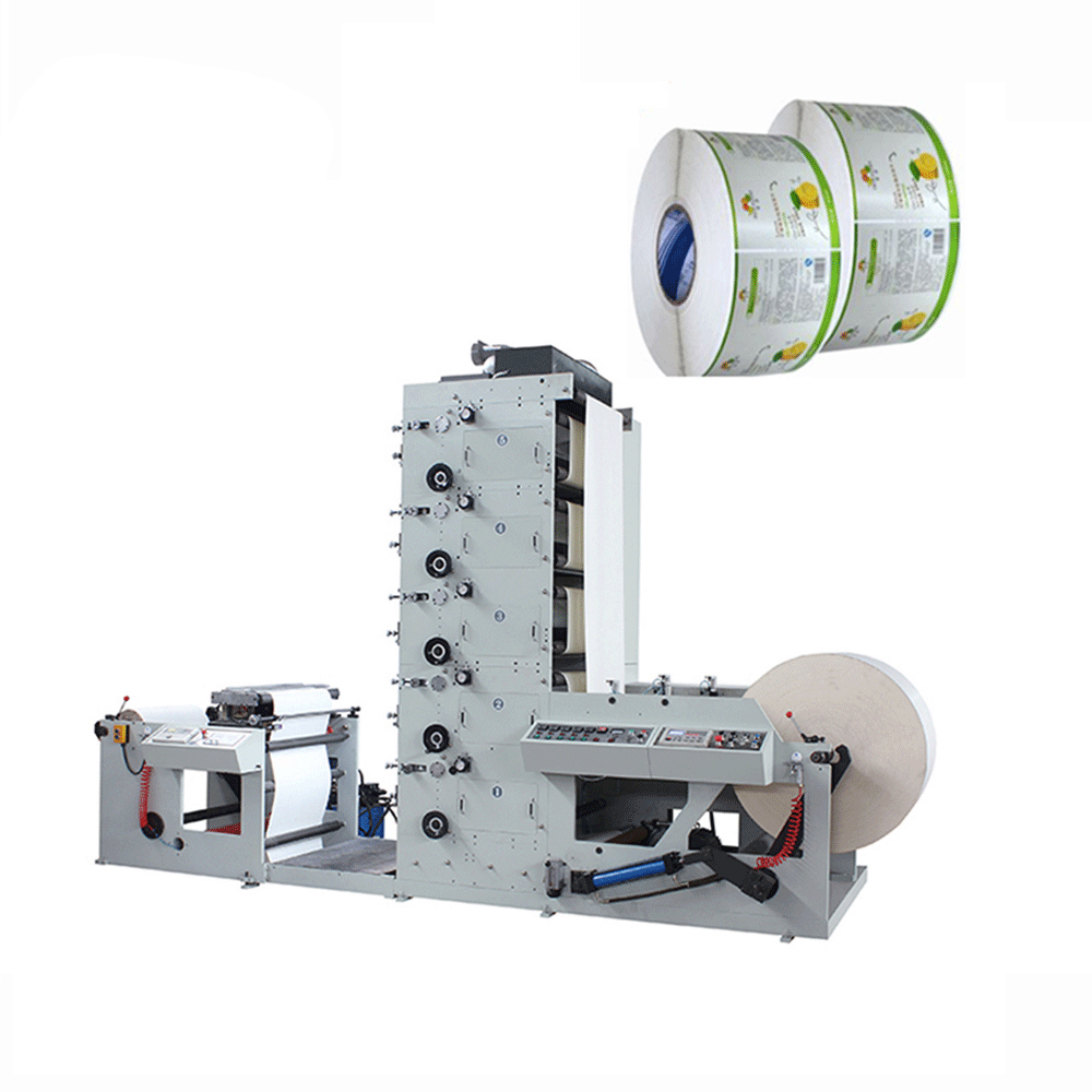 High quality 6 colors two towers stacked type paper label flexo printing machine
