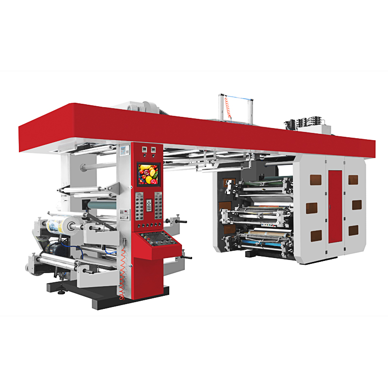 6 colors High Speed Central Drum Flexography Plastic Printing Machine